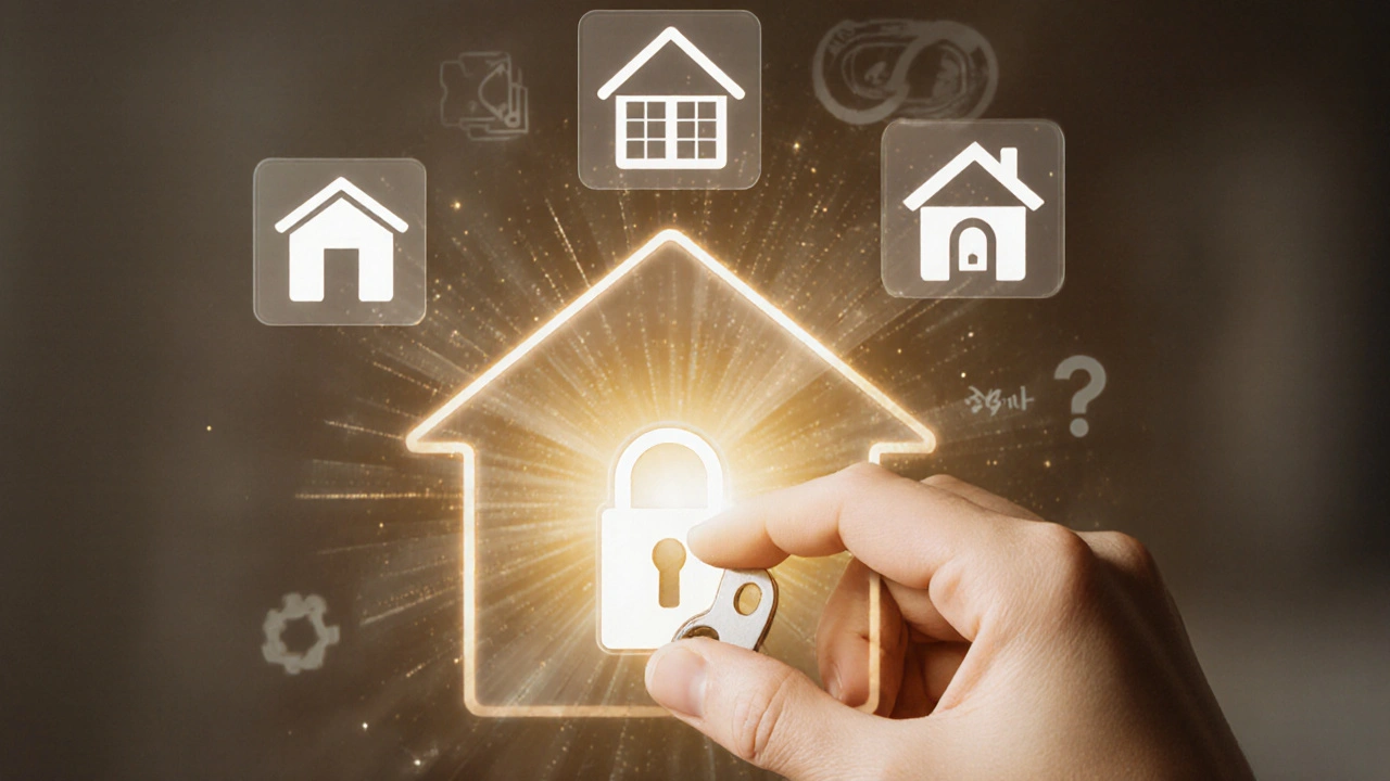 Digitales Schlüsselbild symbolisiert sichere Beauftragung von Handwerkerleistungen.