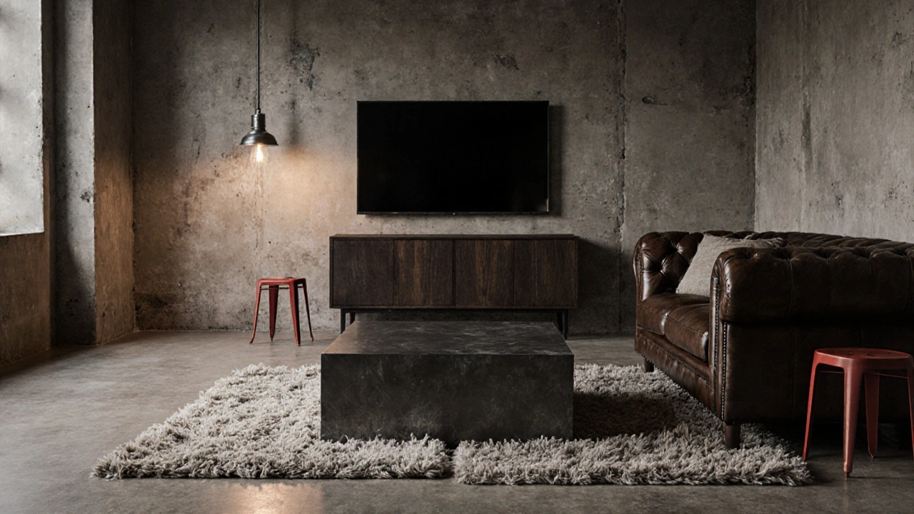Industrial-Look im Wohnzimmer: Beton, Metall und Leder richtig kombinieren für einen warmen Loft-Charm