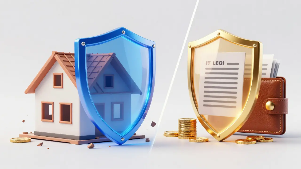 Symbolische Darstellung von Bauleistungs- und Bauherrenhaftpflichtversicherung