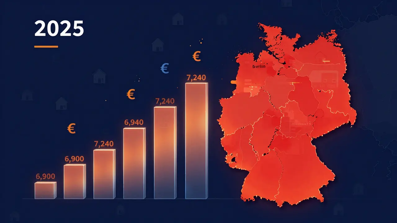 Abstrakte Datenvisualisierung der steigenden Zwangsversteigerungen in Deutschland
